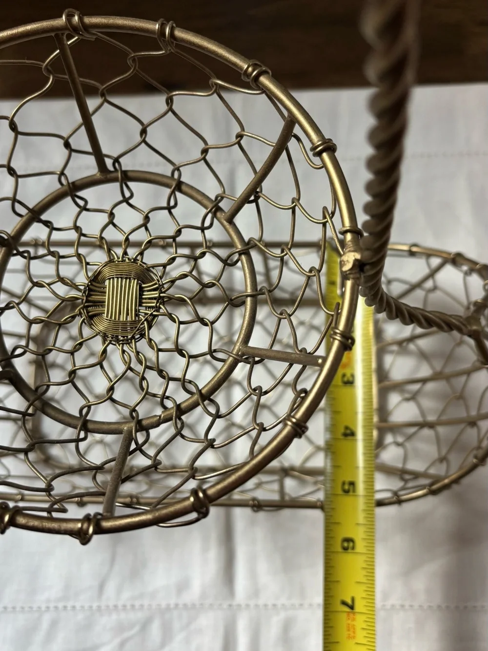 Gold Wire Two-Tier Display Basket